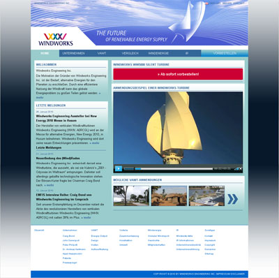 Grafik: Windworks Homepage